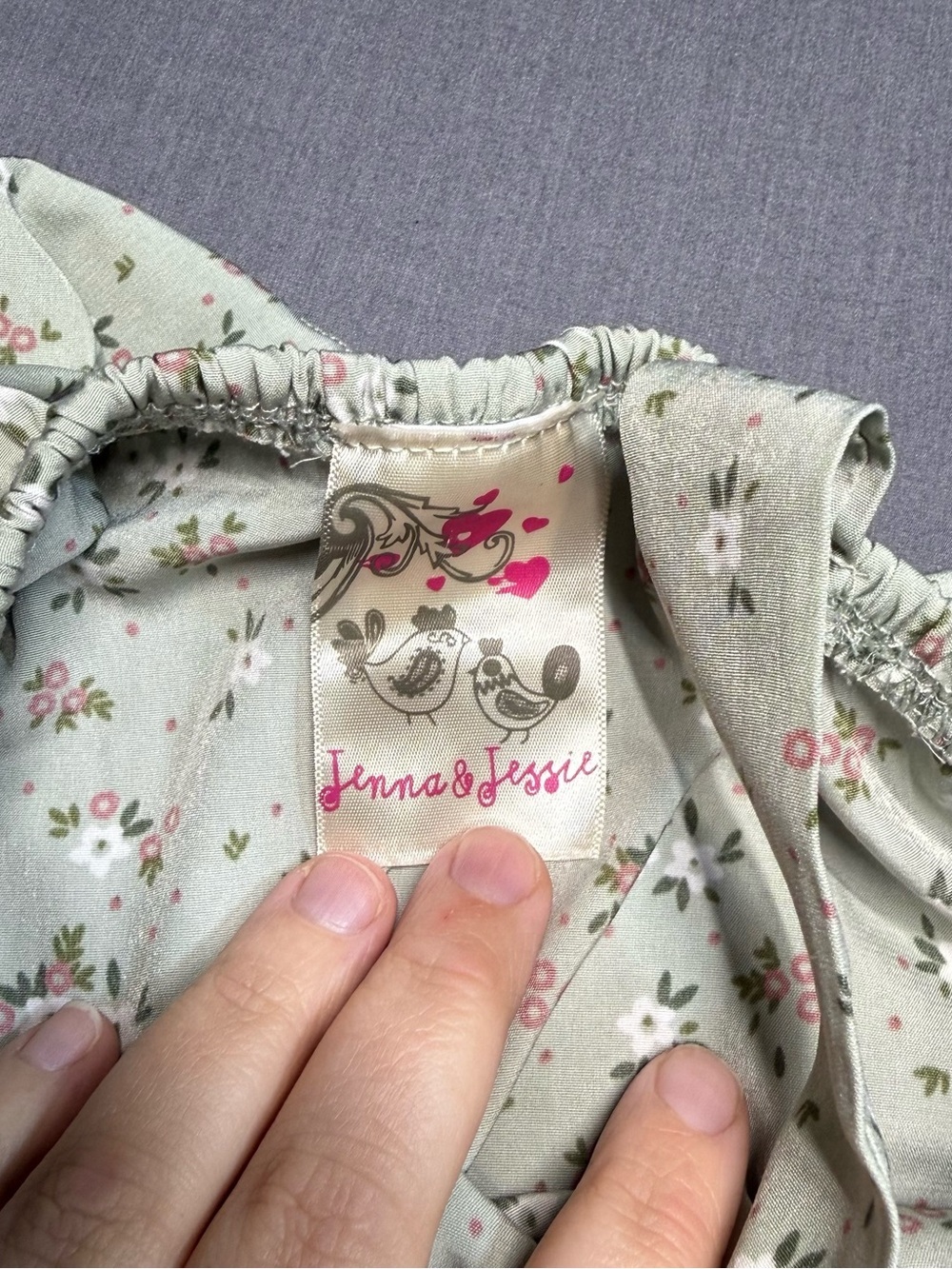 Girls One-Shoulder Ruffle Top in Sage Floral - Picture 3 of 4